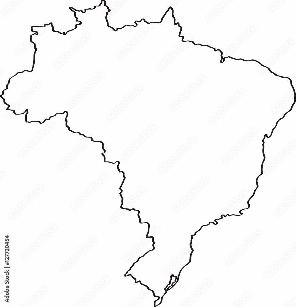 Freehand Brazil map sketch on white background. Freehand Brazil map sketch on white background.