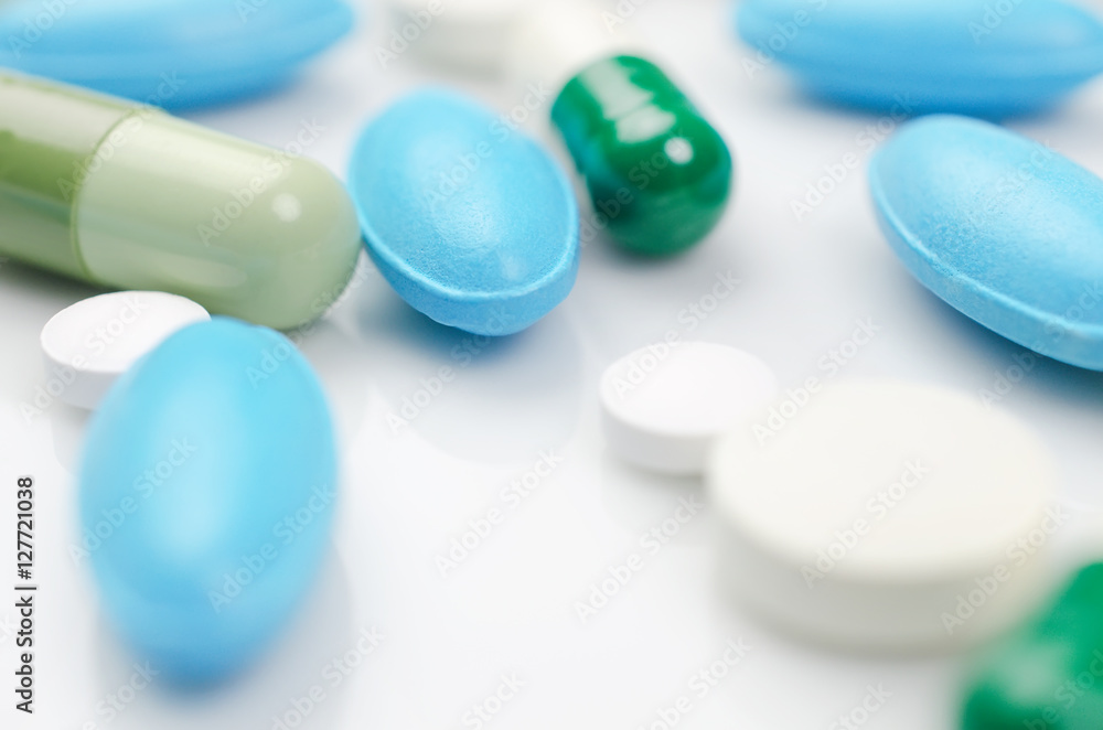 Blue and green pills Blue and green pills
