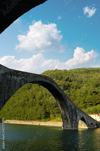 Ponte della Maddalena (Maddalena bridge or devil bridge) XI century. Borgo a Mozzano, Lucca, Tuscany, Italy
 photo