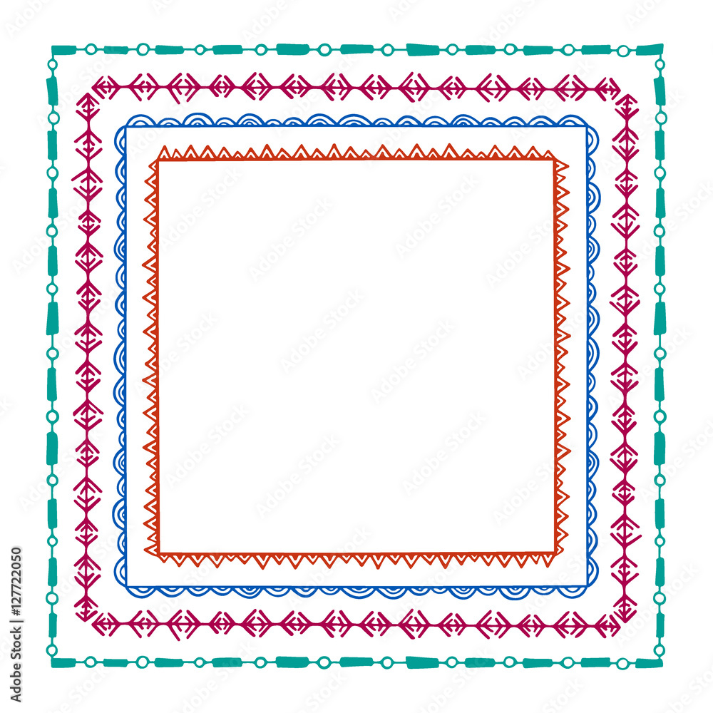 Obraz premium Hand drawn tribal frames