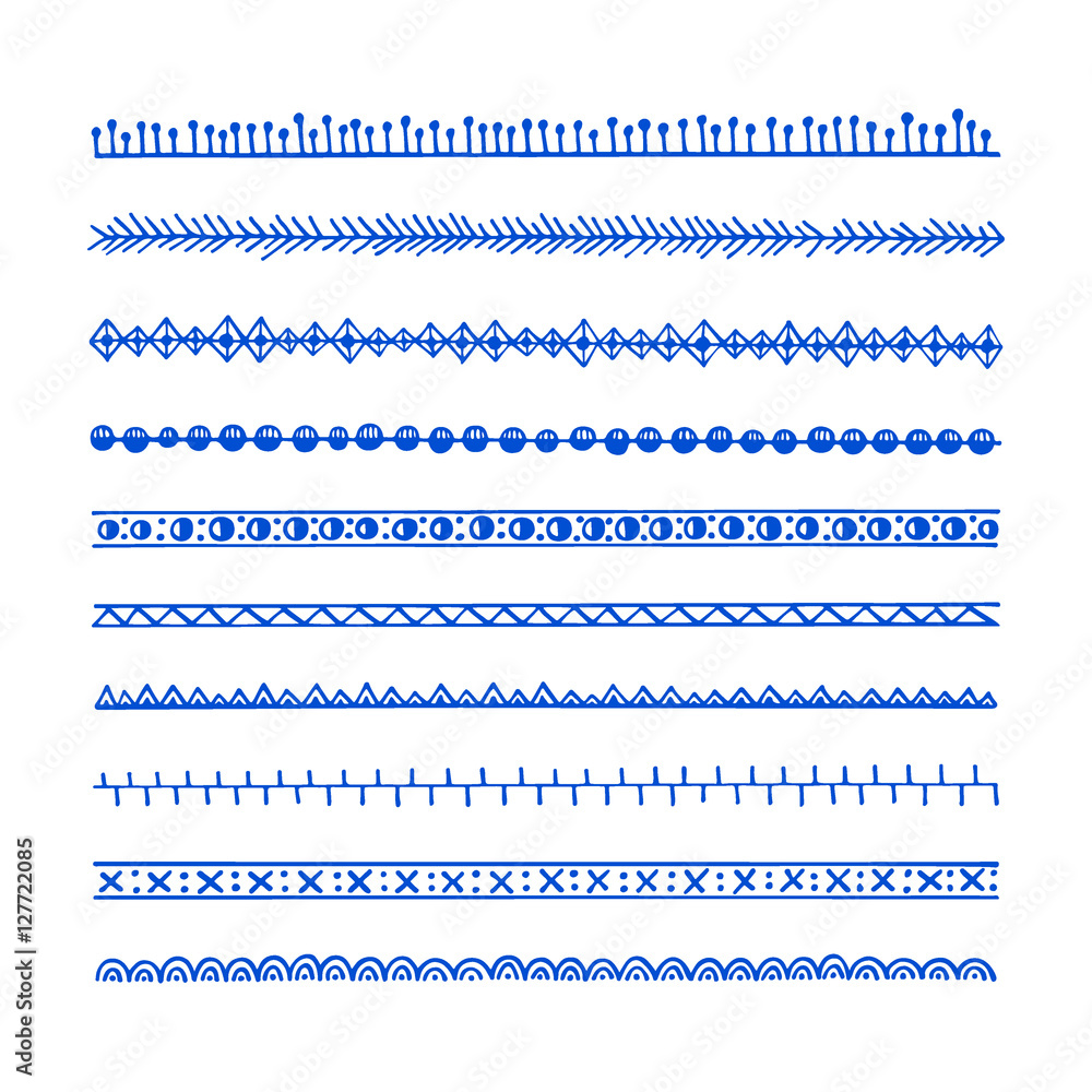 Fototapeta premium Hand drawn tribal borders