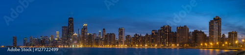 Chicago Skyline North Ave Beach Panorama