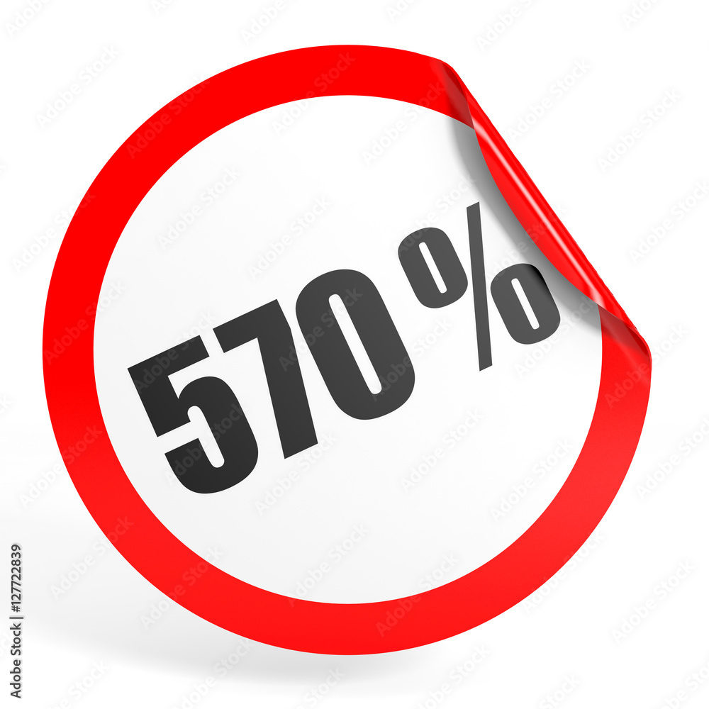Discount 570 percent off. 3D illustration. Discount 570 percent off. 3D illustration.