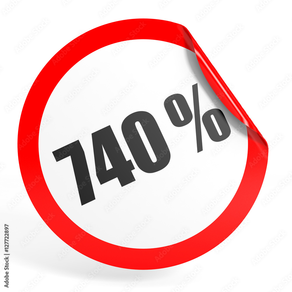 Discount 740 percent off. 3D illustration. Discount 740 percent off. 3D illustration.