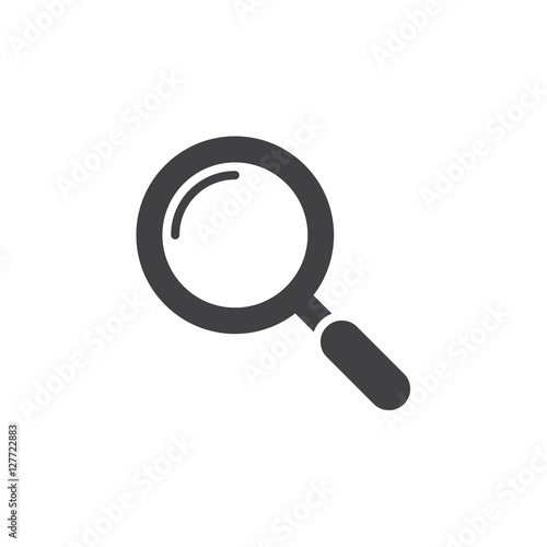 magnifying glass icon vector, filled flat sign, solid pictogram isolated on white, logo illustration
