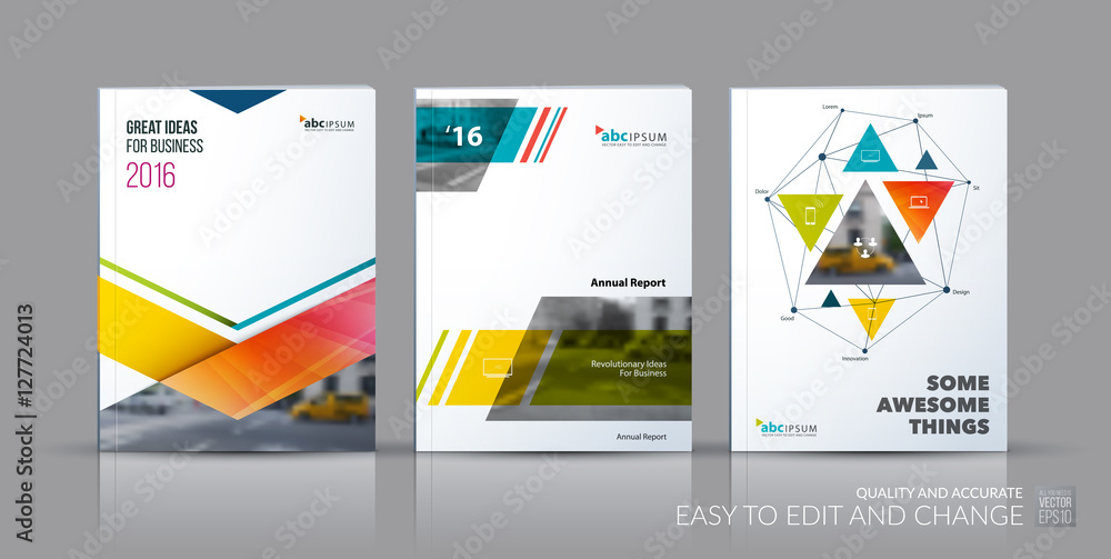 Fototapeta premium Business vector set. Brochure template layout, cover design annu