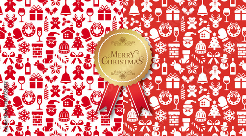 クリスマスのシームレスパターン背景素材