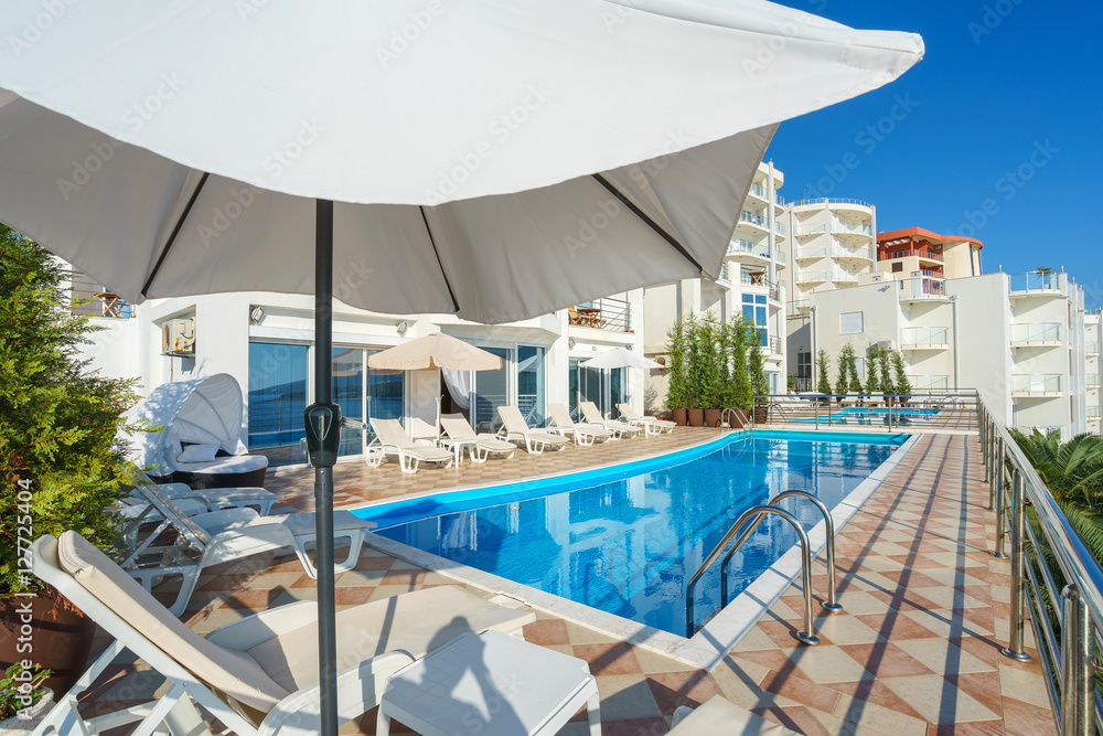 Swimming pool in a private luxury villa
