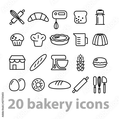 twenty bakery icons collection