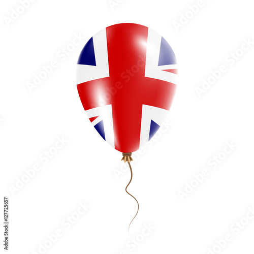 United Kingdom balloon with flag. Bright Air Ballon in the Country National Colors. Country Flag Rubber Balloon. Vector Illustration.