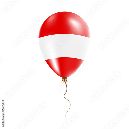 Austria balloon with flag. Bright Air Ballon in the Country National Colors. Country Flag Rubber Balloon. Vector Illustration.