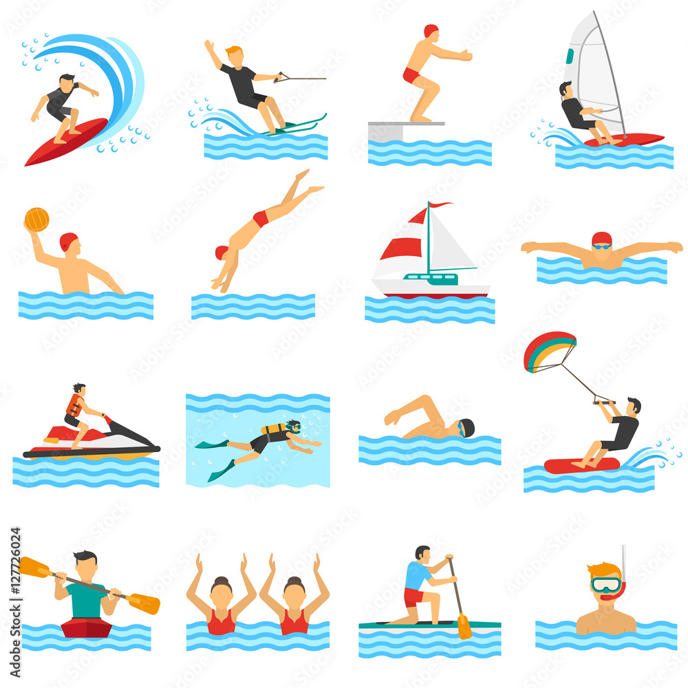 Water Sport Decorative Icons
