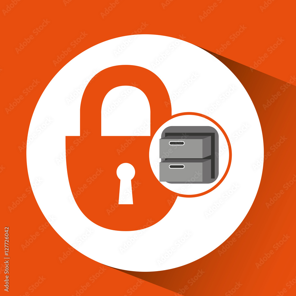 Obraz premium security file cabinet icon design vector illustration eps 10