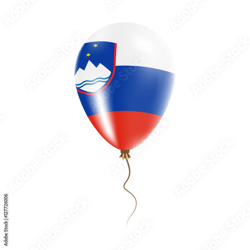 Slovenia balloon with flag. Bright Air Ballon in the Country National Colors. Country Flag Rubber Balloon. Vector Illustration.
