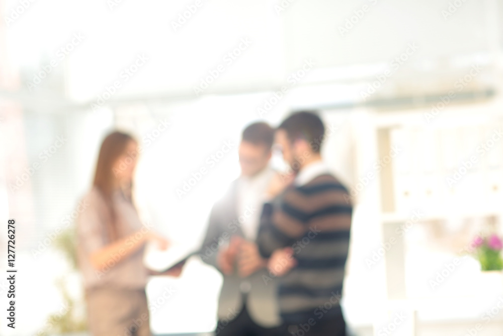 Blur abstract background with office meeting of the colleagues p Blur abstract background with office meeting of the colleagues p