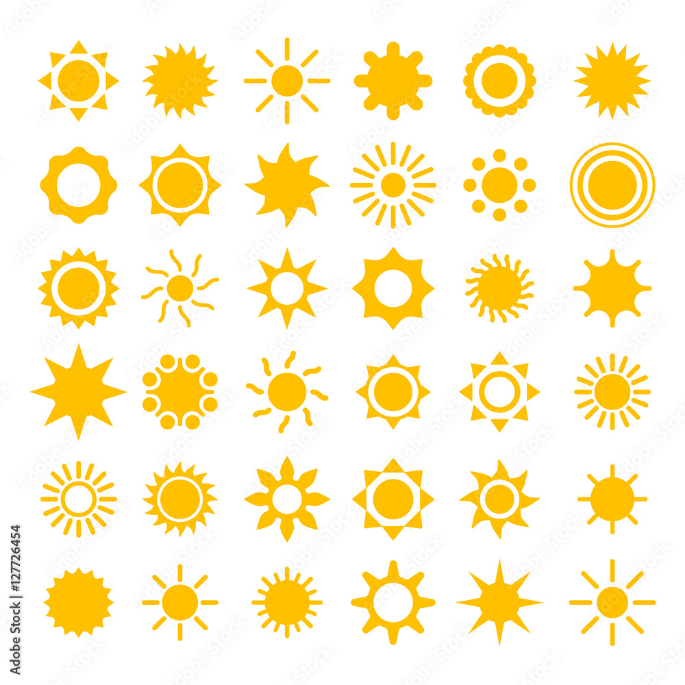 vector sun icons collection vector sun icons collection