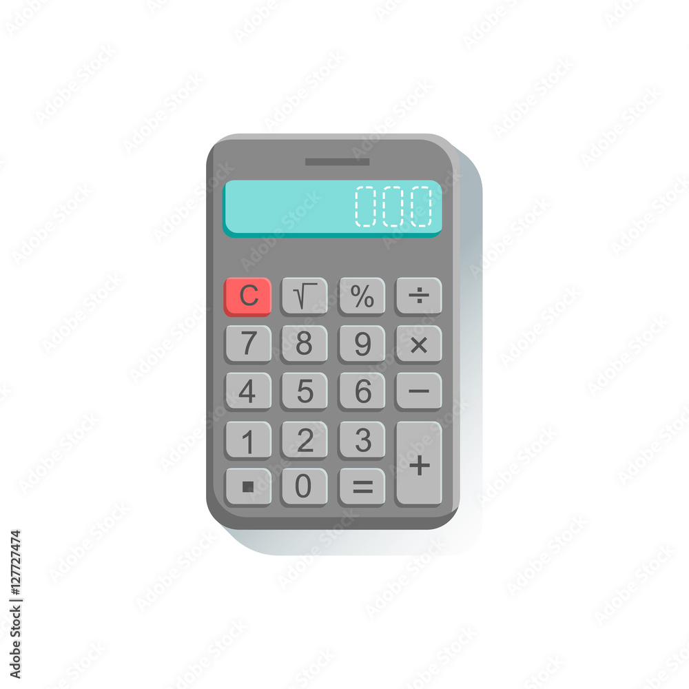 Electronic Calculator Office Worker Desk Element, Part Of Workplace Tools And Stationary Collection Of Objects Electronic Calculator Office Worker Desk Element, Part Of Workplace Tools And Stationary Collection Of Objects