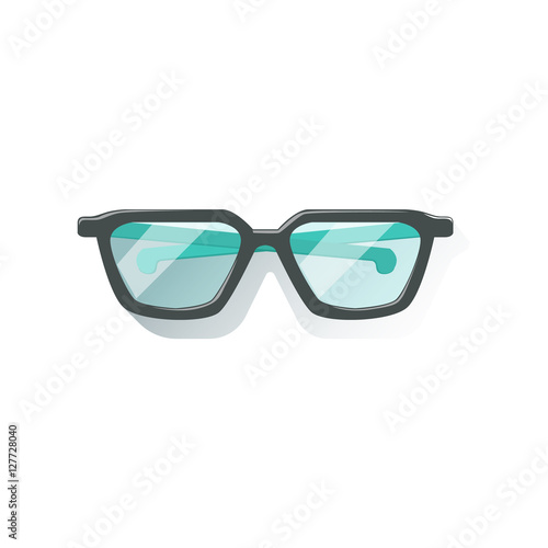 Glasses In Black Frame Office Worker Desk Element Part Of Workplace Tools And Stationary Set Of Objects