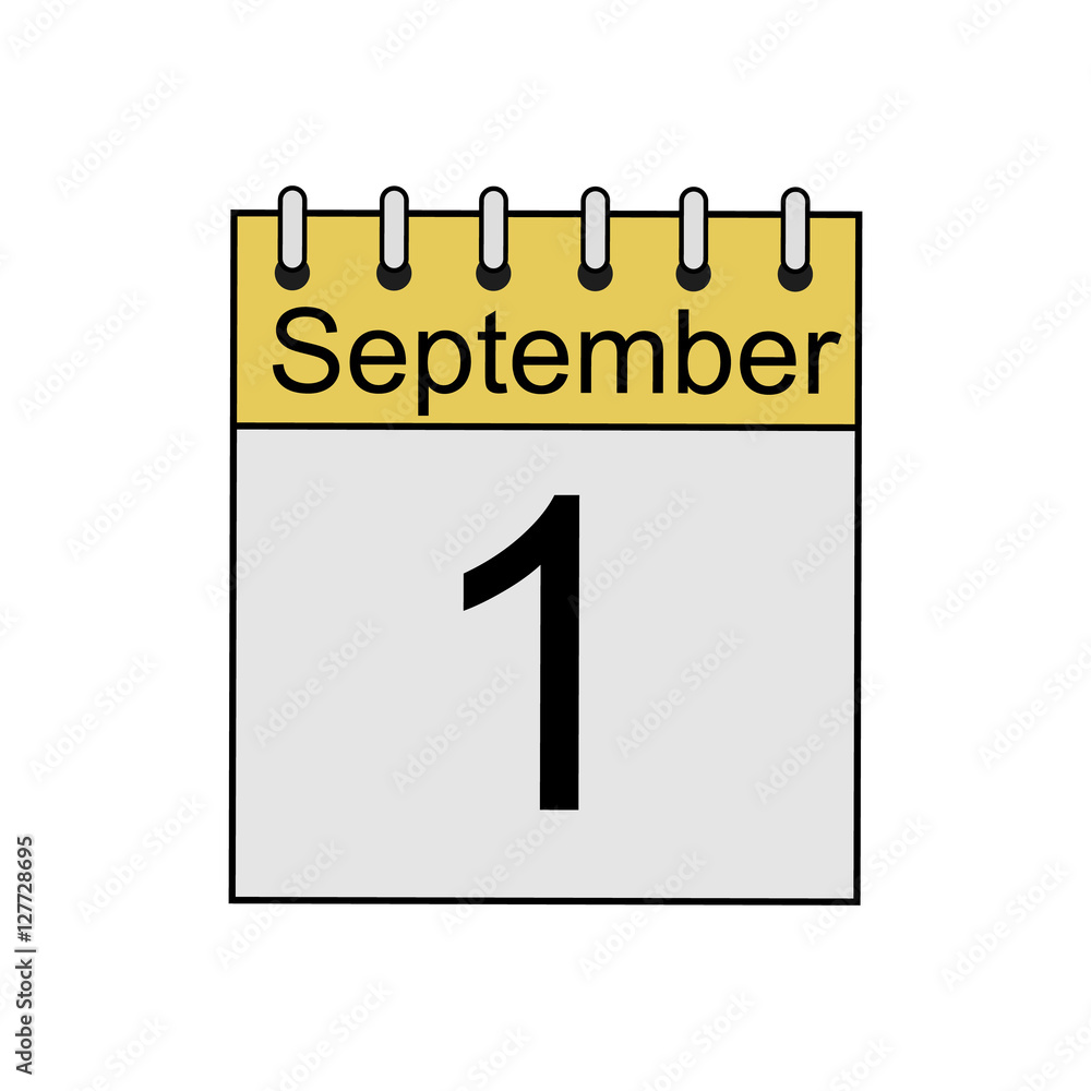 September 1st calendar color icon Stock Vector Adobe Stock
