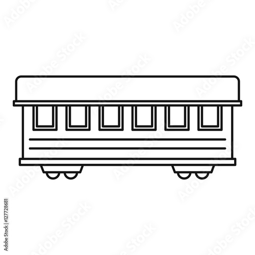 Passenger train car icon. Outline illustration of passenger train car vector icon for web design