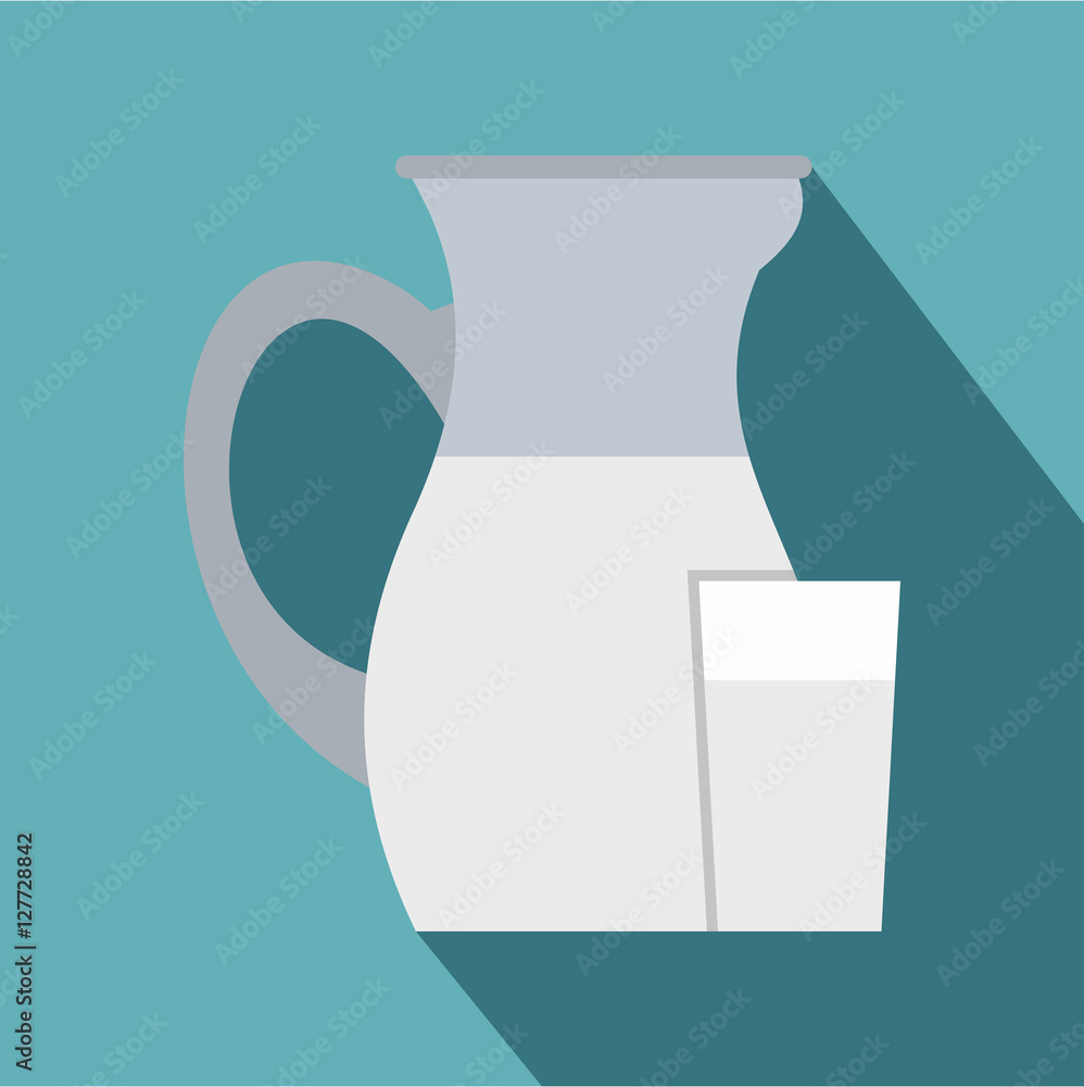 Jug of milk icon. Flat illustration of jug of milk vector icon for web design Jug of milk icon. Flat illustration of jug of milk vector icon for web design