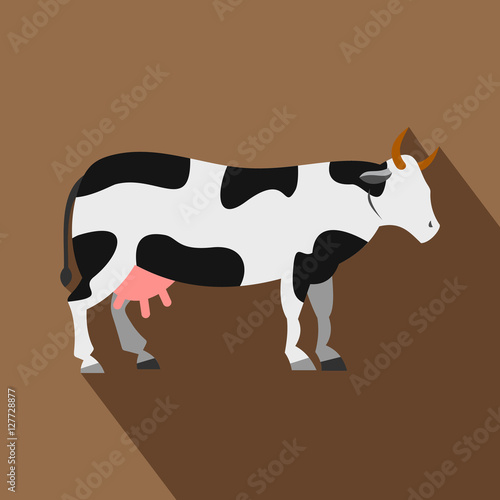 Cow icon. Flat illustration of cow vector icon for web design
