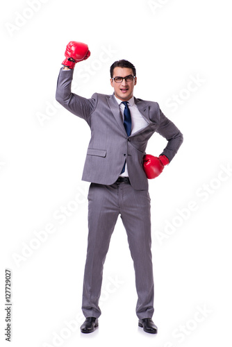 Businessman boxing isolated on the white background © Elnur