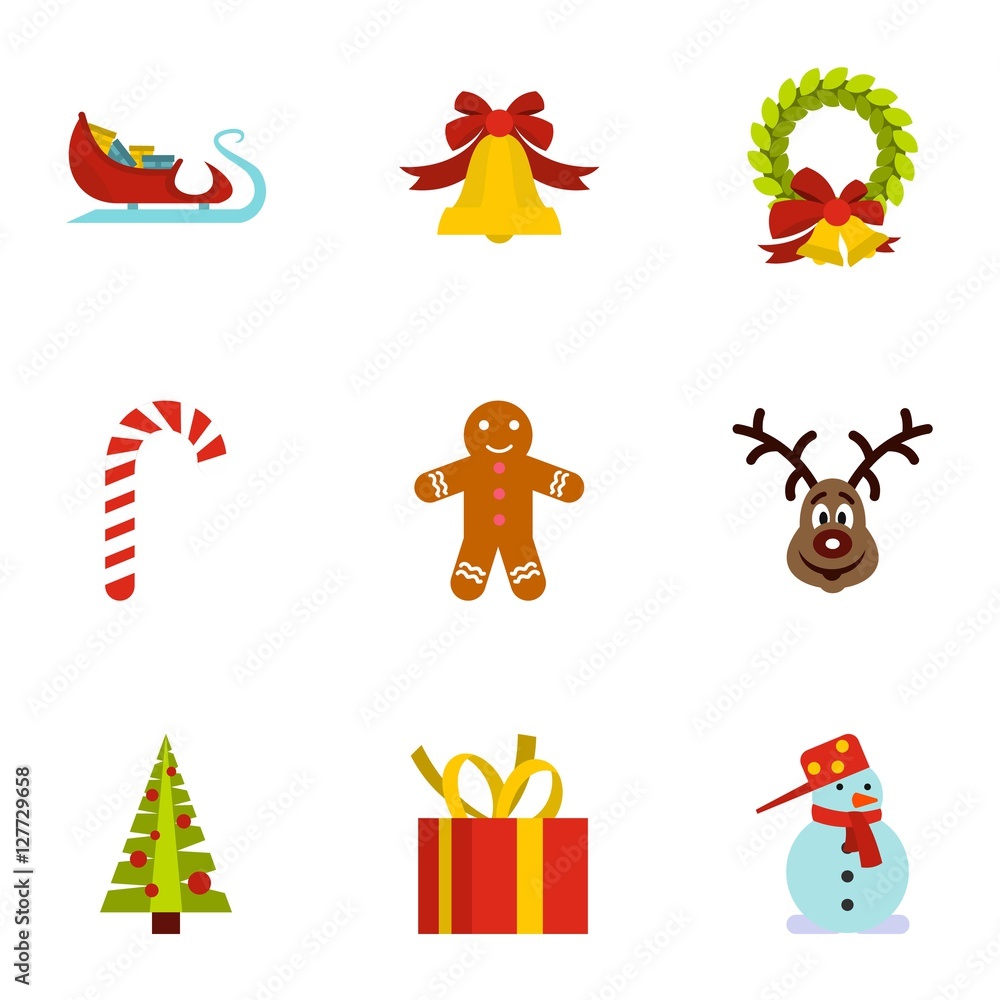 Holiday icons set. Flat illustration of 9 holiday vector icons for web Holiday icons set. Flat illustration of 9 holiday vector icons for web
