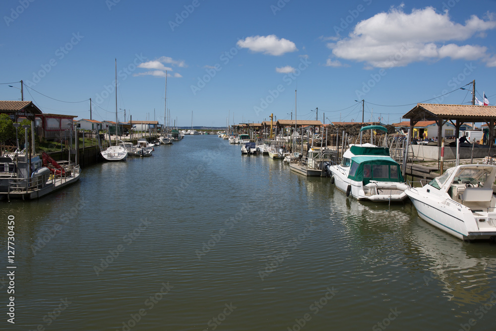 harbor of small coastal village in France