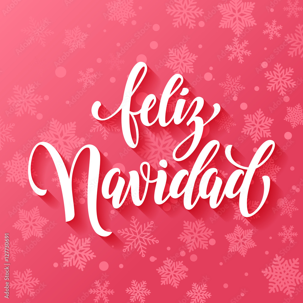 Spanish Merry Christmas Feliz Navidad text greeting