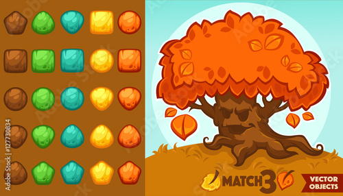 vector collection of match 3 objects, blocks and puzzles for you
