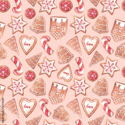 Nice ginger cookies vector pattern