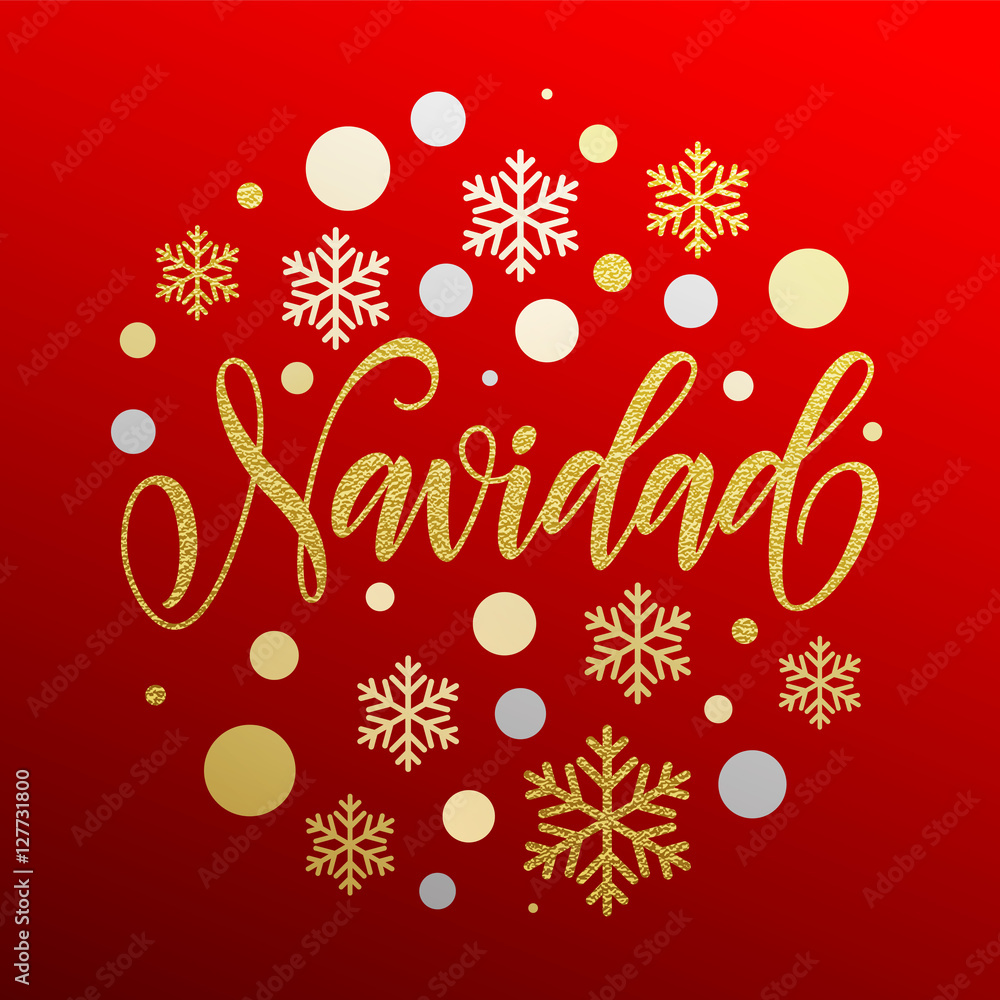 Christmas in Spanish Navidad text for greeting card