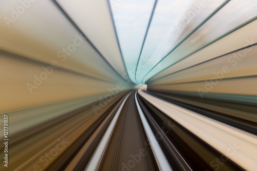 Speed motion in urban highway road tunnel 