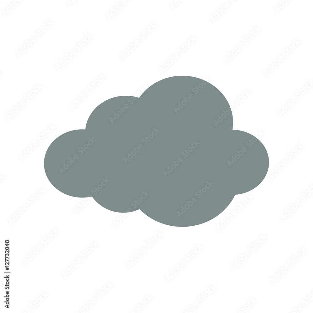 flat cloud weather icon on white background flat cloud weather icon on white background