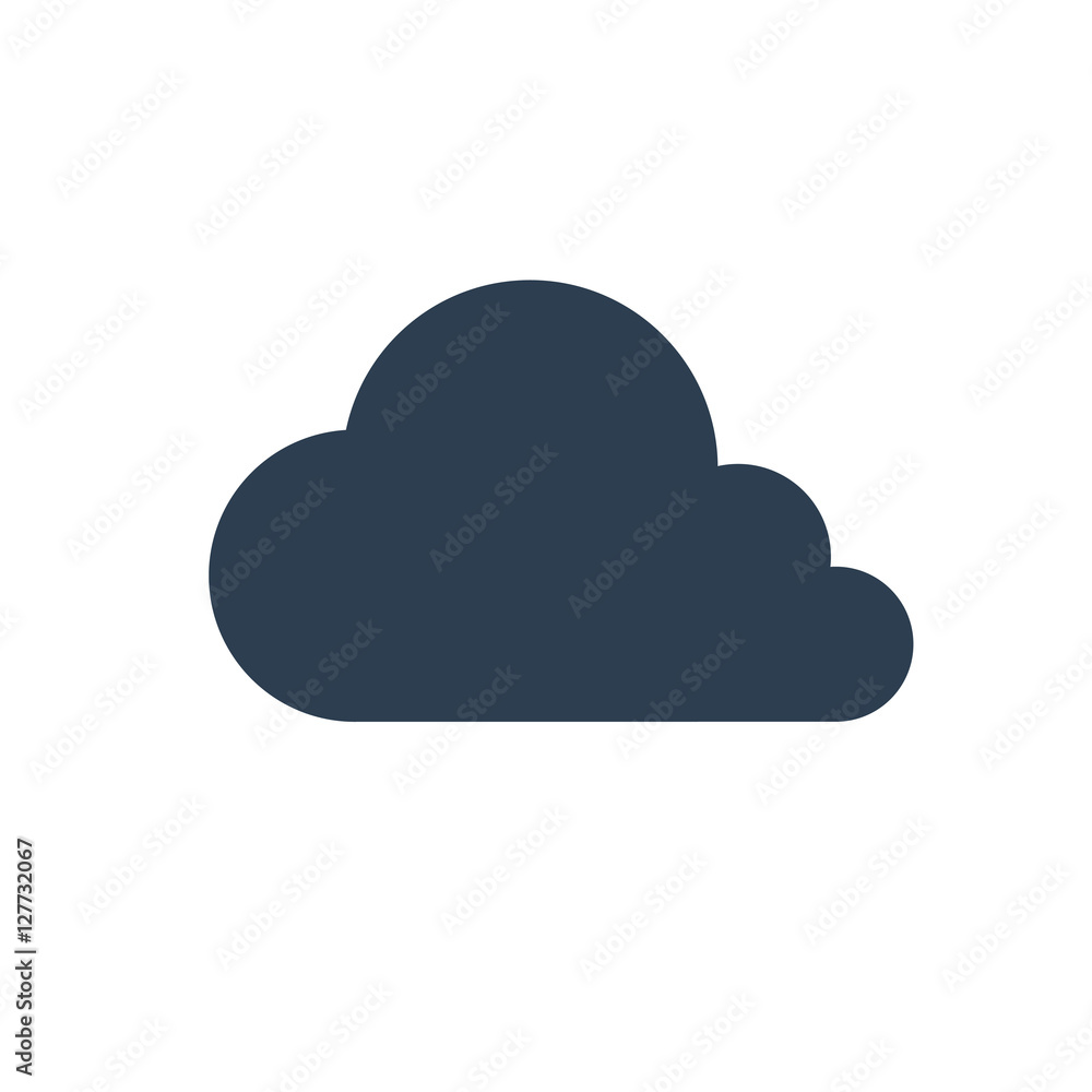 flat cloud weather icon on white background flat cloud weather icon on white background