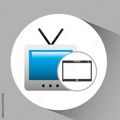 touchpad digital television wireless vector illustration eps 10