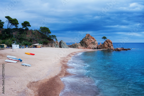 Beach in Tossa de Mar on Costa Brava in Spain photo