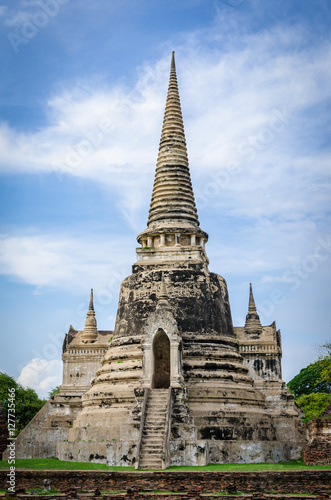 Old temple ruins in Ayutthaya Thailand