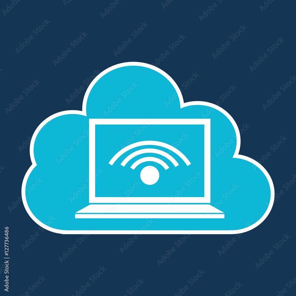 cloud code developing laptop wifi vector illustration eps 10 cloud code developing laptop wifi vector illustration eps 10