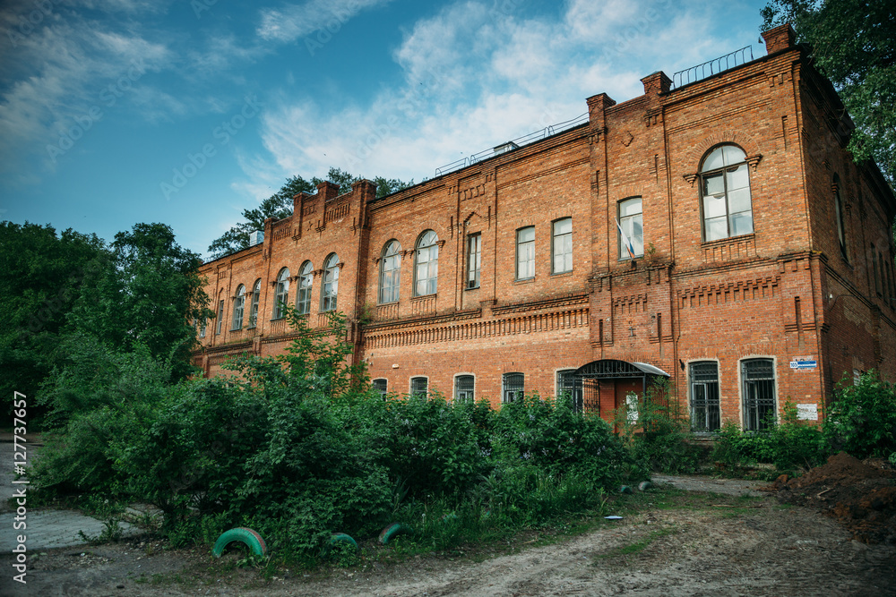 Old red brick building of Chizhovsky barracks in Voronezh