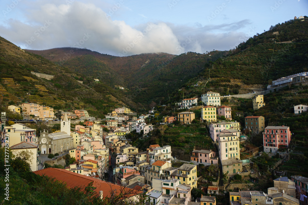 The Cinque Terre: five villages: Monterosso al Mare, Vernazza, Corniglia, Manarola, and Riomaggiore