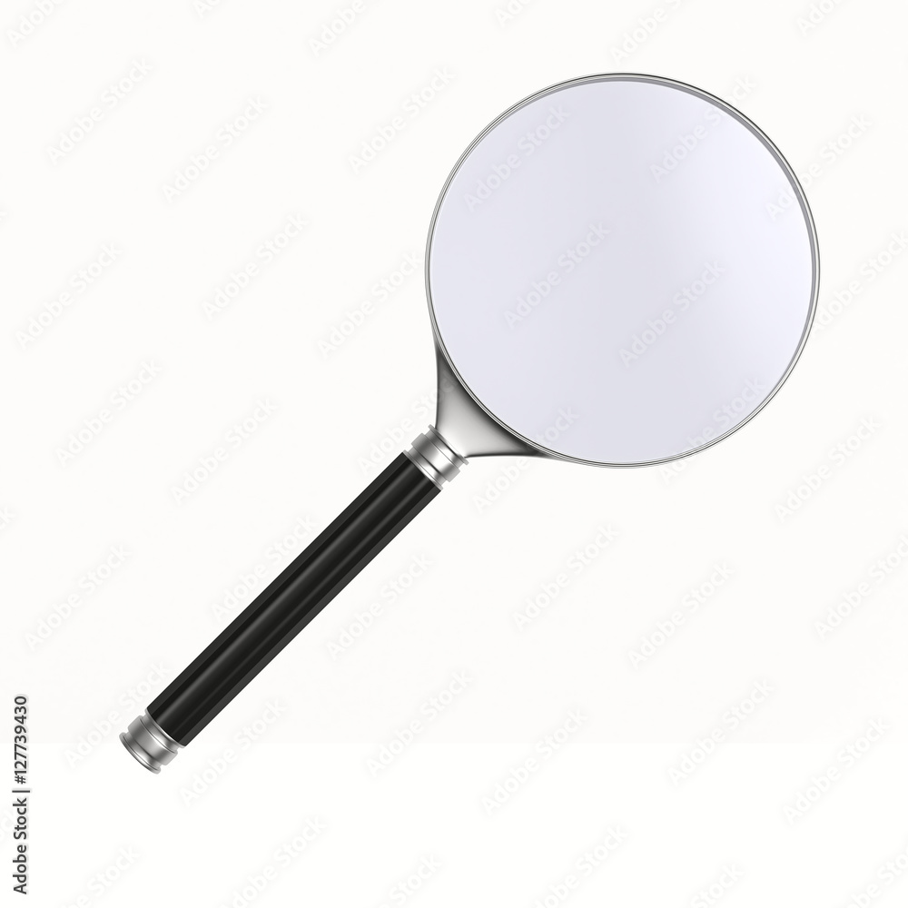 Magnifier on white background. Isolated 3D image Magnifier on white background. Isolated 3D image