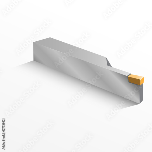 Cutting tool. Lathe tool. Tool for metal. Vector illustration is