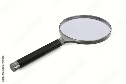 Magnifier on white background. Isolated 3D image