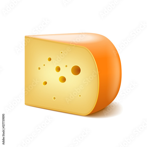 Gouda cheese isolated on white vector