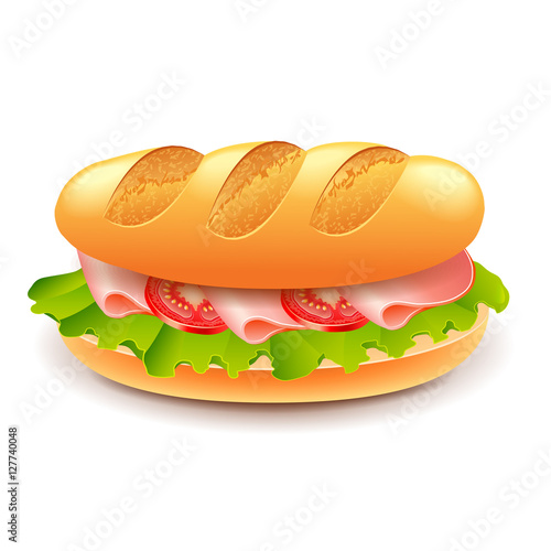 French sandwich isolated on white vector