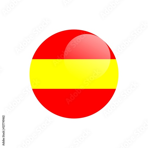 Circular spain flag icon vector