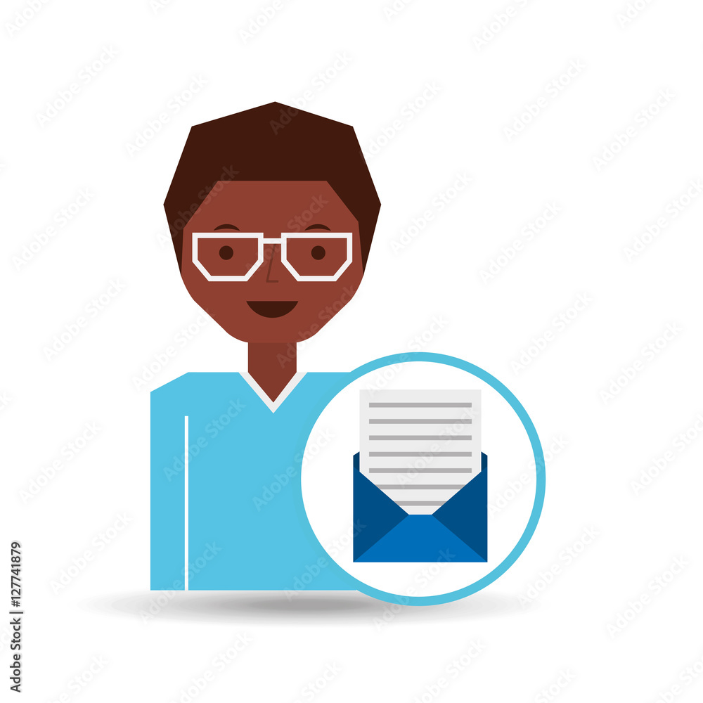 man cartoon message document file vector illustration eps 10 man cartoon message document file vector illustration eps 10