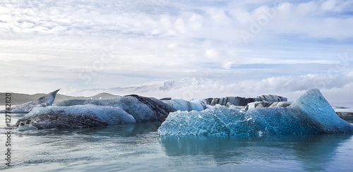 Jokulsarlon Glacier Lagoon in southeast Iceland, on the edge of Vatnajokull National Park